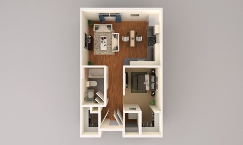 Floor plan for studio, 1 bath, 560 sqft